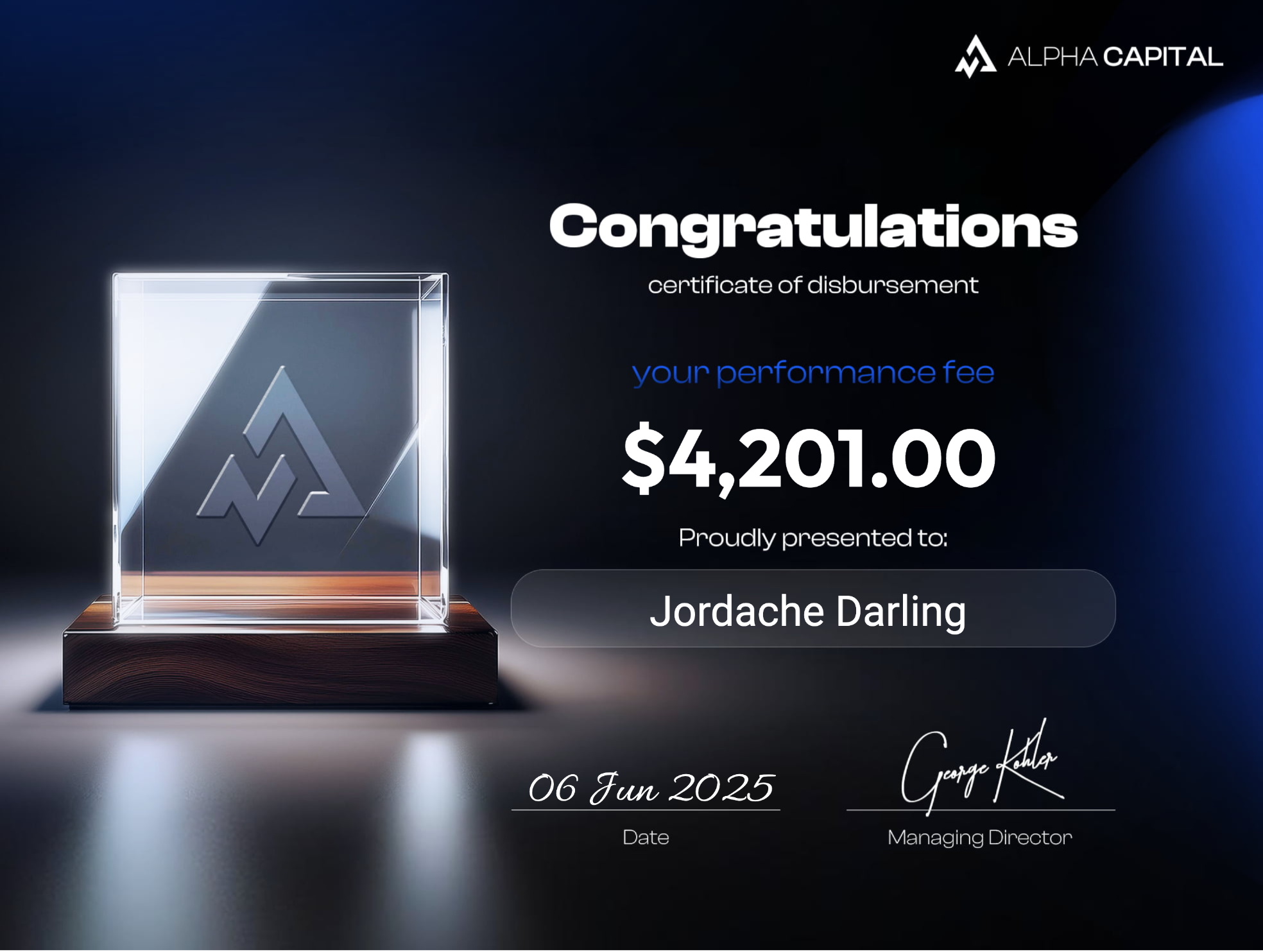 Alpha Capital historical payout image